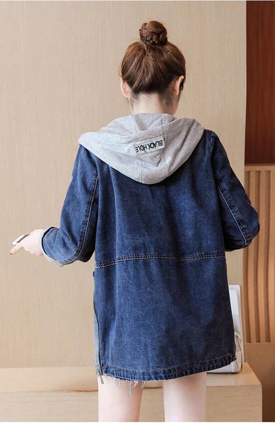 ÁO KHOÁC JEAN FORM DÀI PHỐI NÓN XÁM